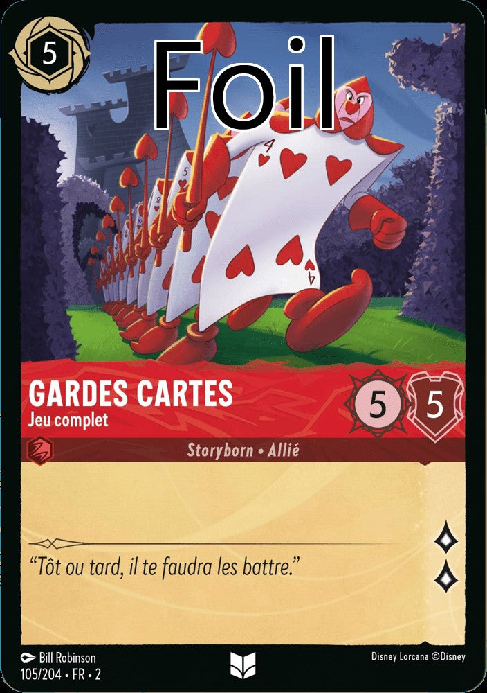 Gardes cartes Foil 
Jeu complet