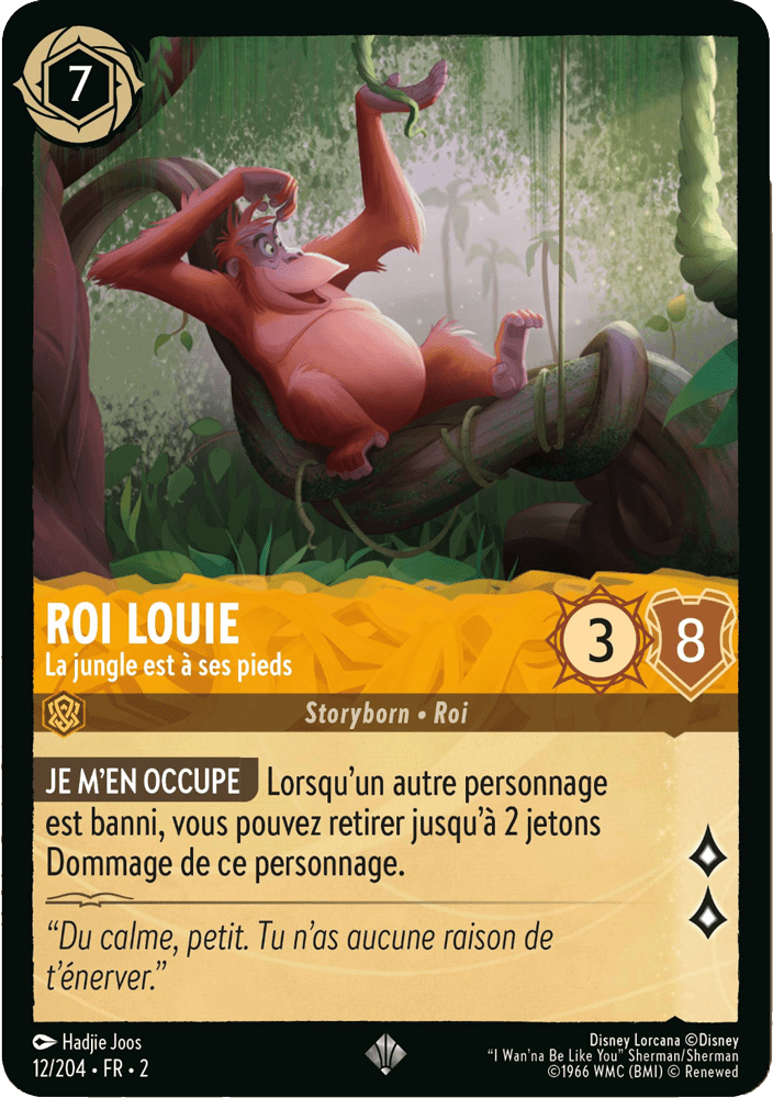 Roi Louie La jungle et à ses pieds
