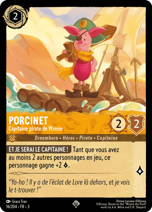 Porcinet Capitaine Pirate de Winnie