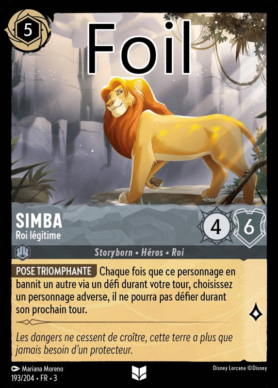 Simba foil Roi Légitime