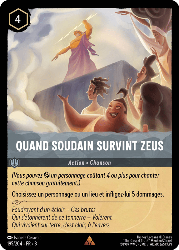 Quand soudain survint Zeus