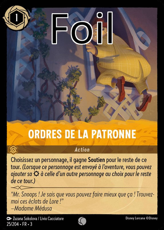 Ordres de la patronne foil