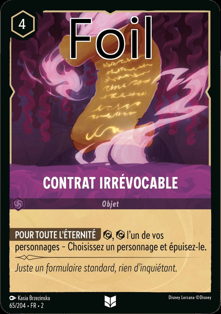 Contrat irrévocable Foil