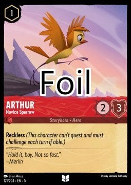 Arthur foil Moineau novice