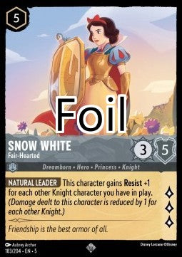 Blanche Neige foil Coeur juste