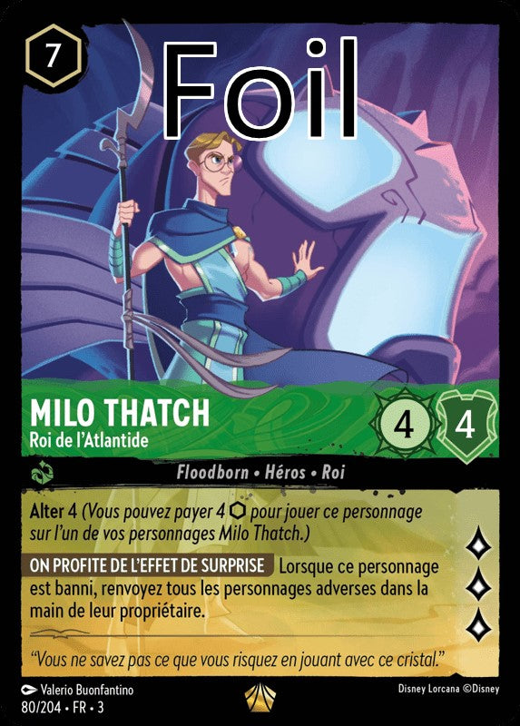 Milo Thatch foil Roi de l’Atlantide