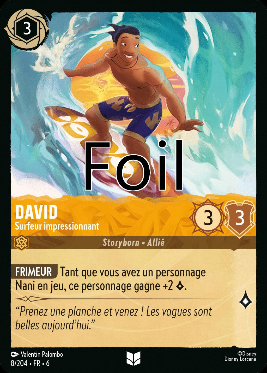 David Surfeur impressionnant 8/204 foil