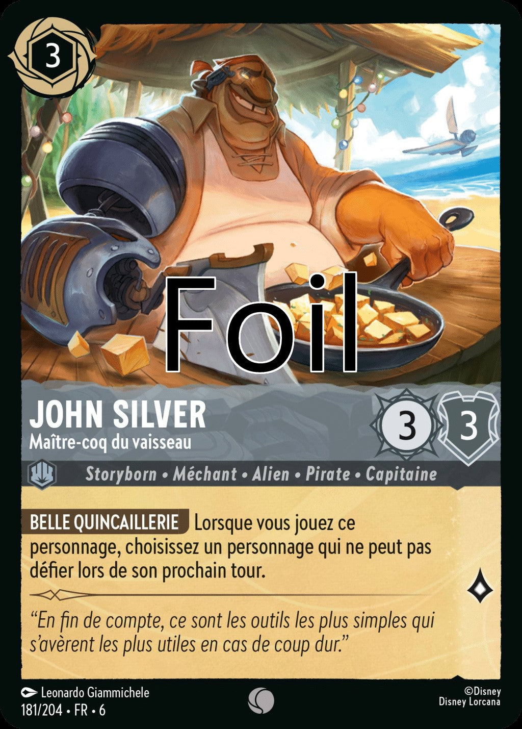 John Silver Maître-coq du vaisseau 181/204 Foil