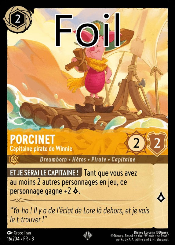 Porcinet foil Capitaine Pirate de Winnie