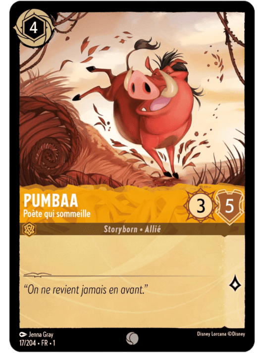 Pumba Poète qui sommeille