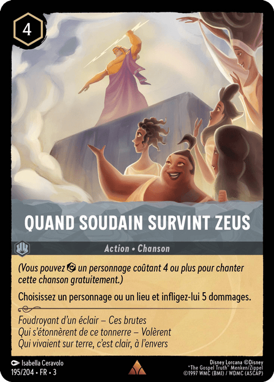 Quand soudain survint Zeus