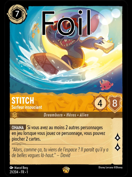 Stitch Foil 
Surfeur insouciant