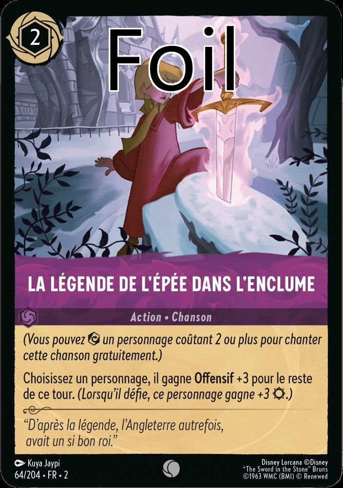 Légende de l’épée dans le rocher Foil