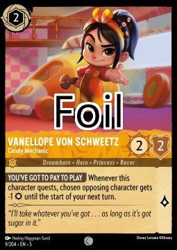 Vanellope Von Schweetz foil Mécanicienne de bonbons
