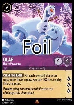 Olaf foil Passager heureux
