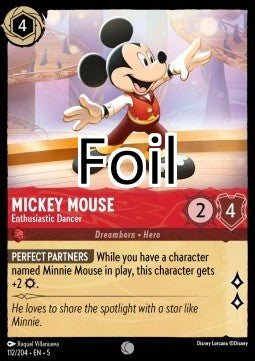 Mickey Mouse foil Danseur enthousiaste