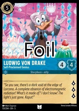 Ludwig Von Drake foil Génie autoproclamé