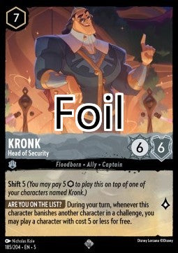 Kronk foil Chef de la sécurité