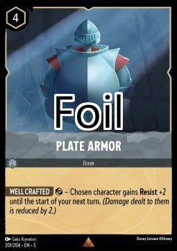Armure de plaques foil