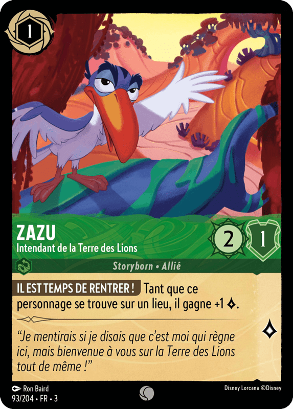 Zazu Intendant de la Terre des Lions