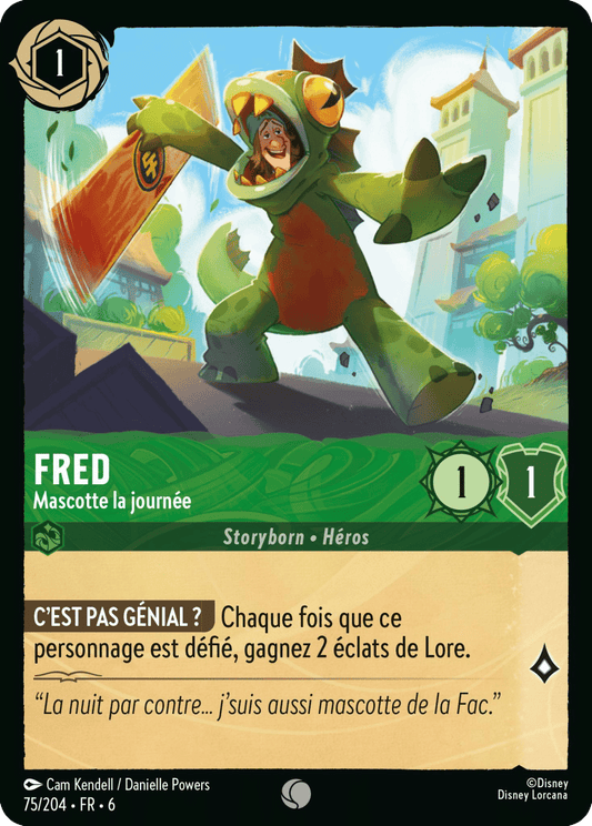 Fred Mascotte de la journée 75/204