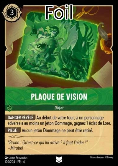 Plaque de vision Foil