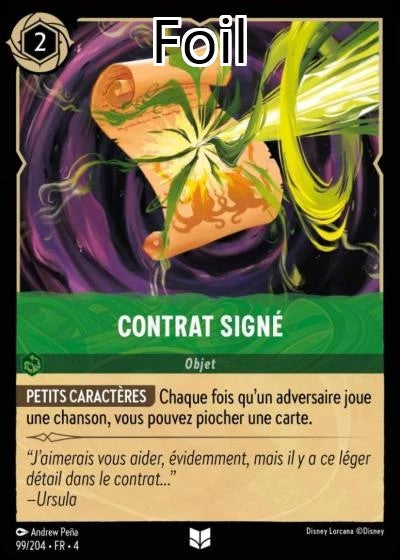 Contrat signé Foil